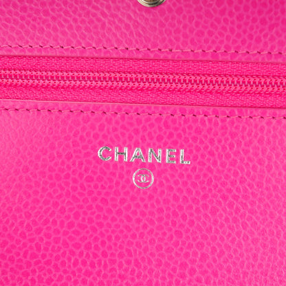 Chanel Caviar Quilted Wallet on Chain WOC Pink 6 of 8