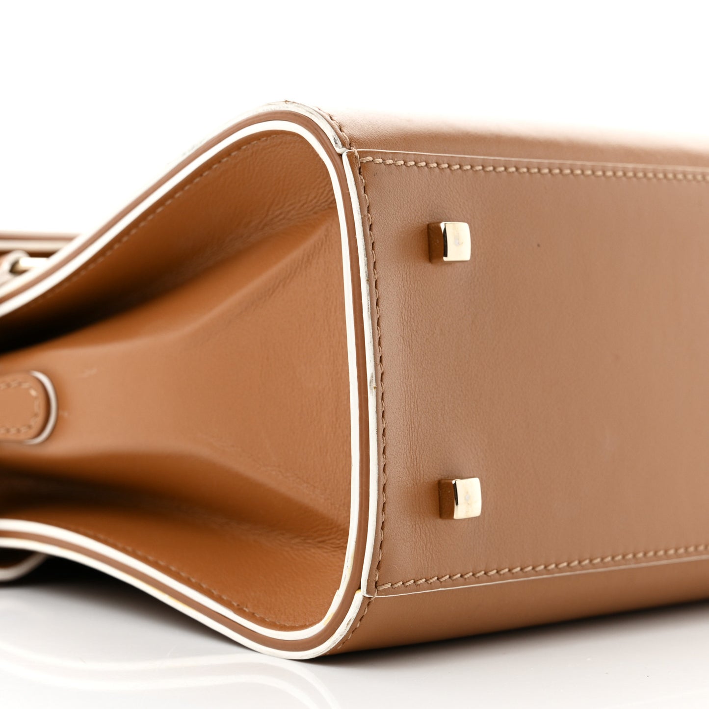 Calfskin MM Tempete Satchel Camel