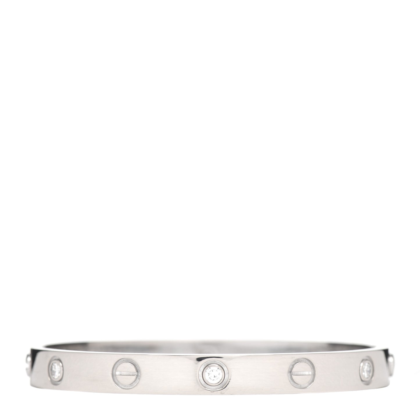 18K White Gold 6 Diamond LOVE Bracelet 16
