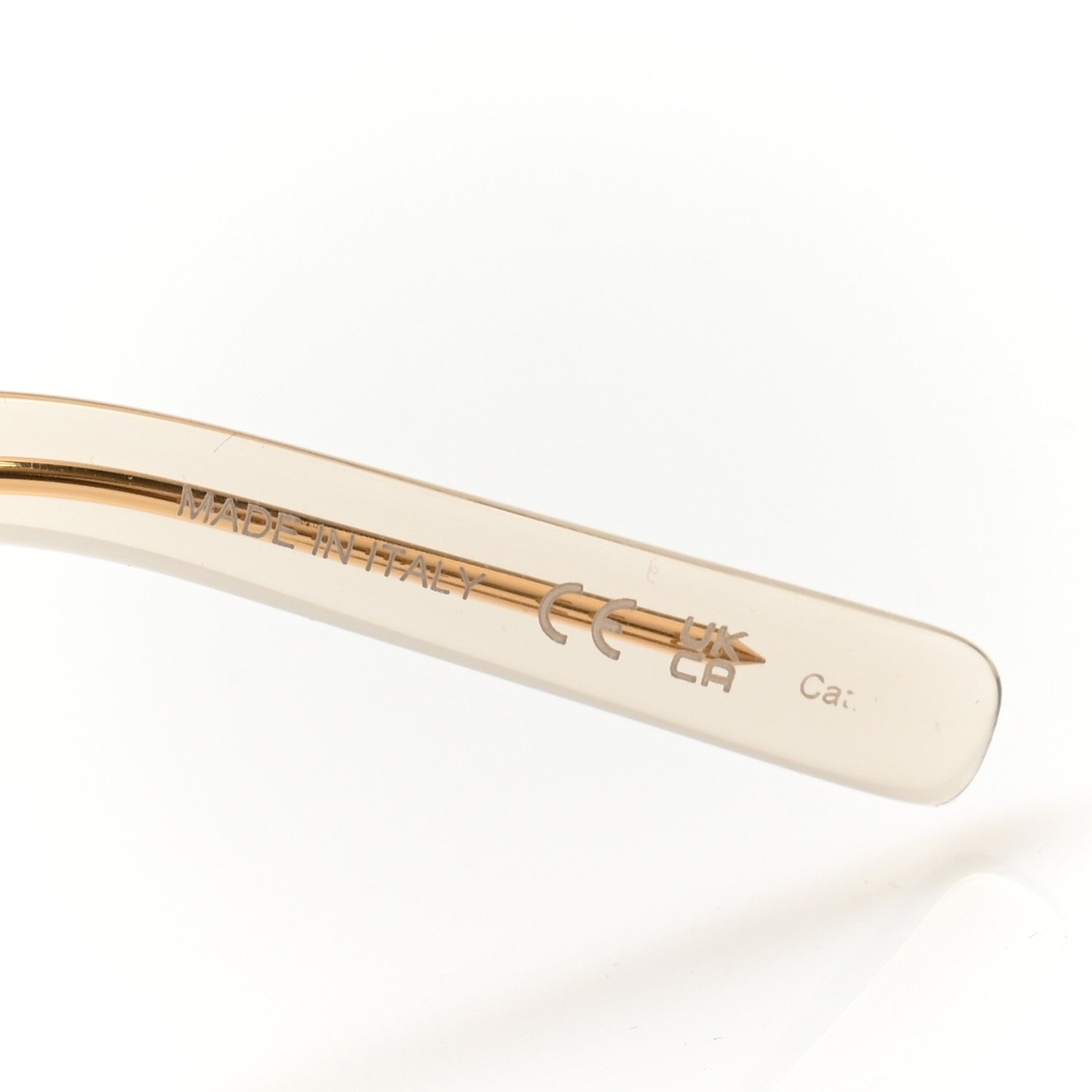 Saint Laurent Acetate Geometric Aviator Sunglasses SL 545 Transparent Cream Light Gold 6 of 8