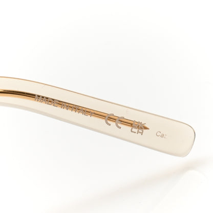 Saint Laurent Acetate Geometric Aviator Sunglasses SL 545 Transparent Cream Light Gold 6 of 8