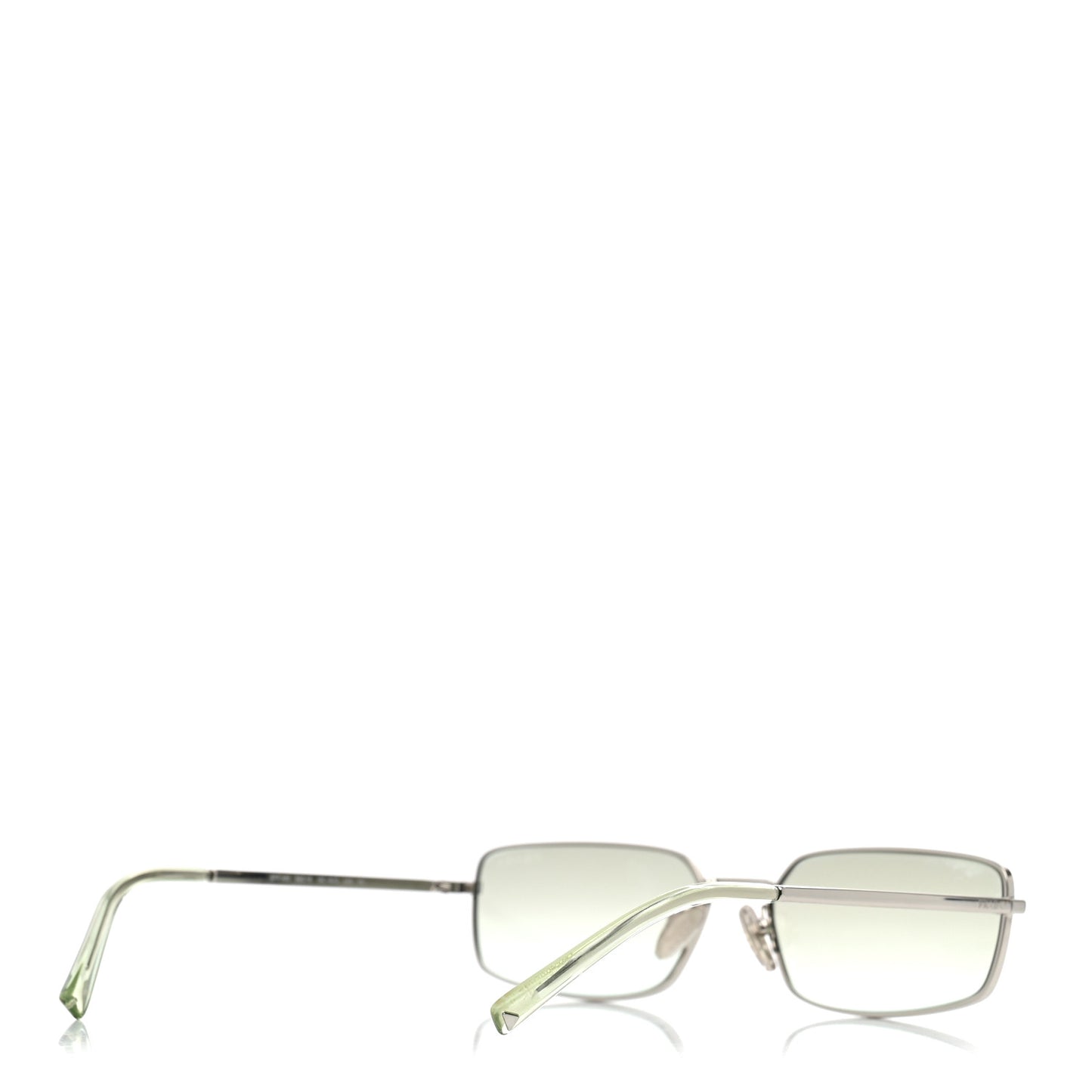 Metal Rectangular Sunglasses SPR A60 Light Green Silver