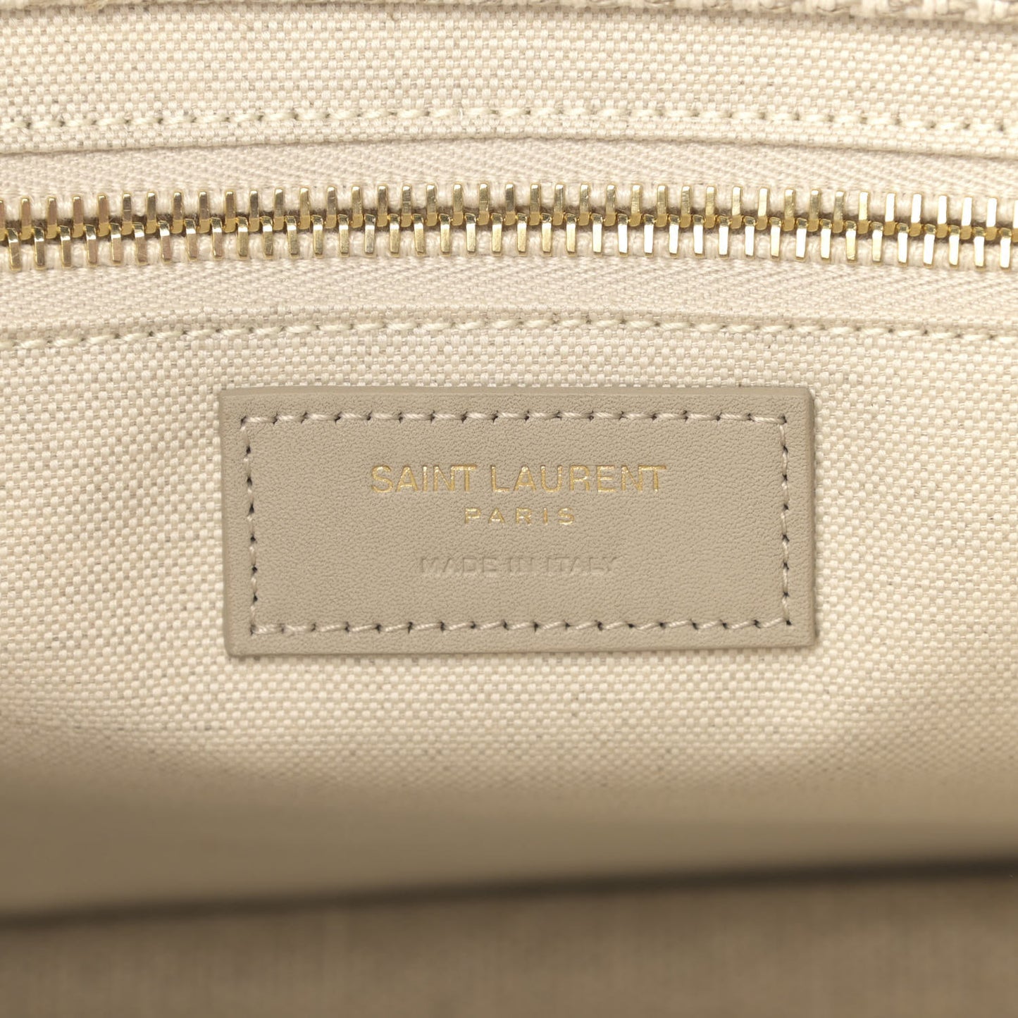 Linen Calfskin Small Rive Gauche Tote Beige Sea Salt