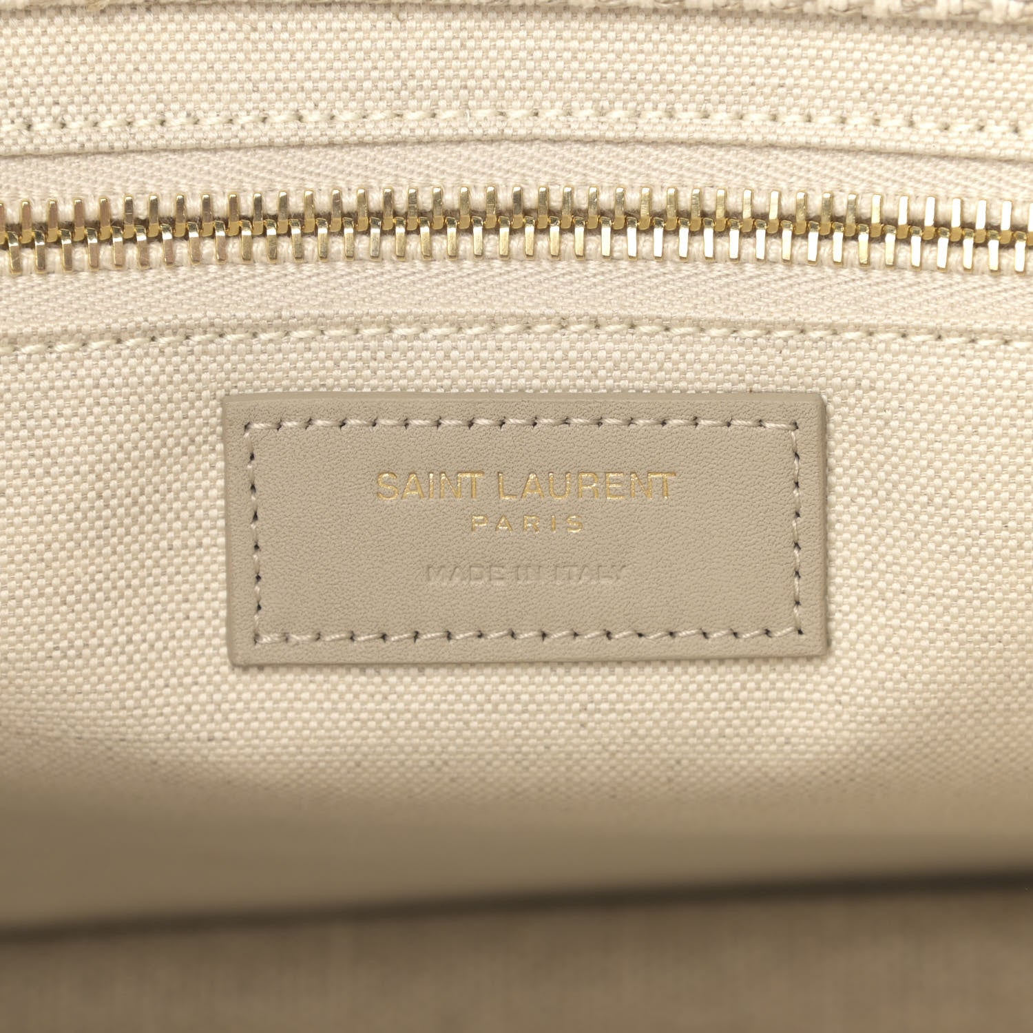 Saint Laurent Linen Calfskin Small Rive Gauche Tote Beige Sea Salt 6 of 10