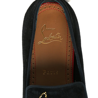 Christian Louboutin Veau Velours Strass Mens Navy Dandelion Flat Loafers 39 Black Cry Aurum Gold 13 of 19