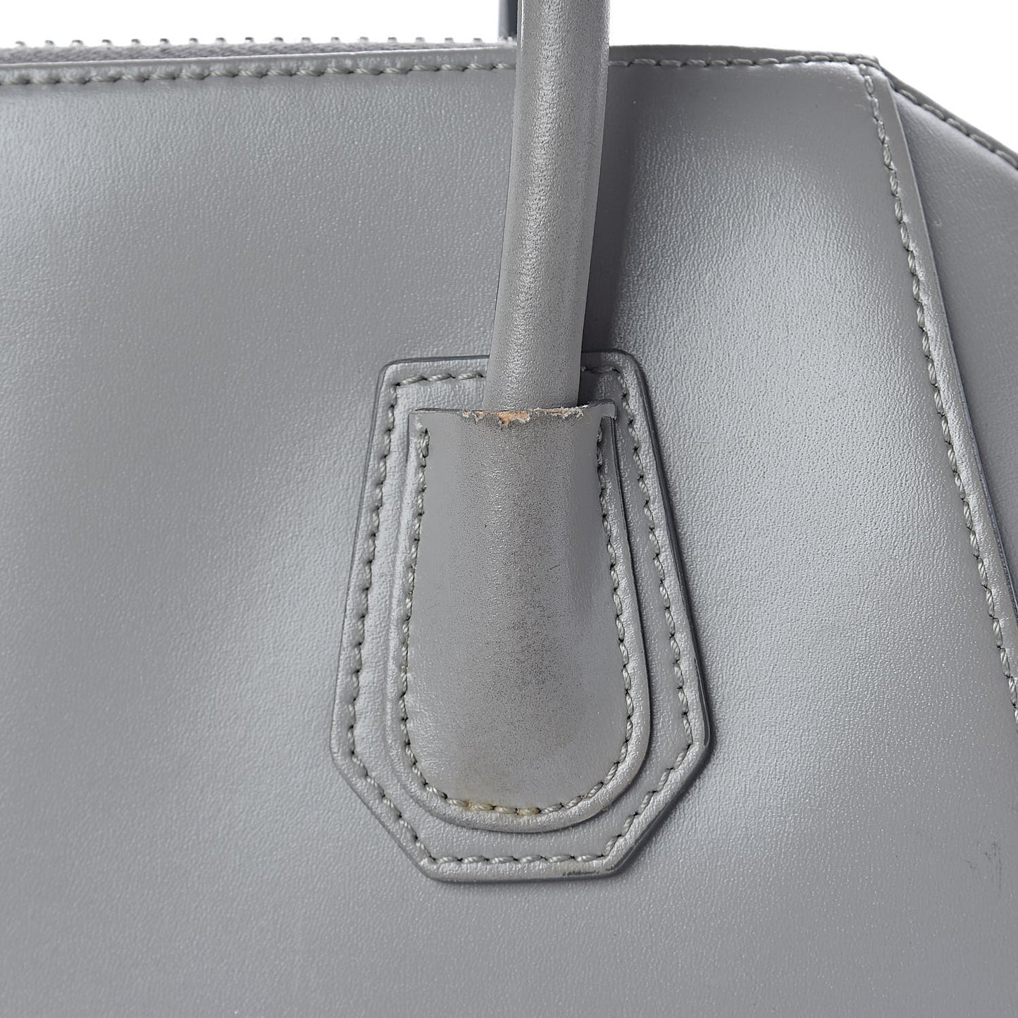 Shiny Lord Calfskin Small Antigona Pearl Grey