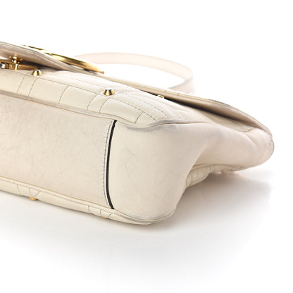 Gucci Calfskin Matelasse Studded Medium GG Marmont Shoulder Bag White 8 of 8