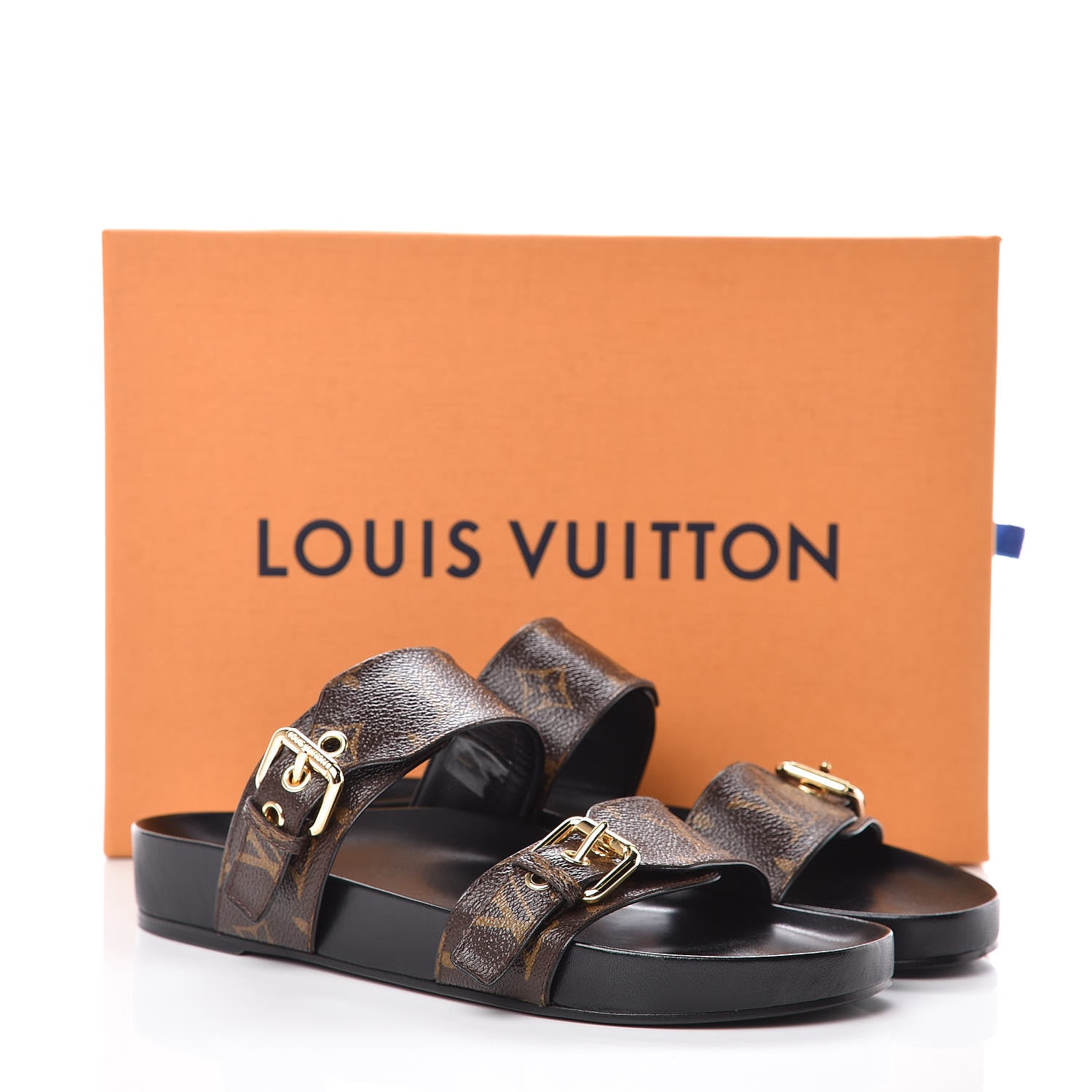 Louis Vuitton Monogram Bom Dia Mule Sandals 39 Black 8 of 8
