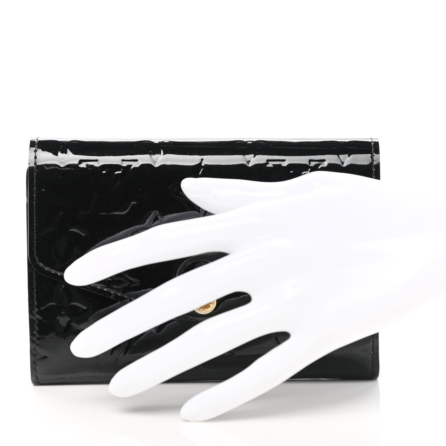 Louis Vuitton Vernis Sarah Compact Wallet Black Magnetique 2 of 6