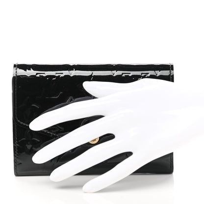 Louis Vuitton Vernis Sarah Compact Wallet Black Magnetique 2 of 6
