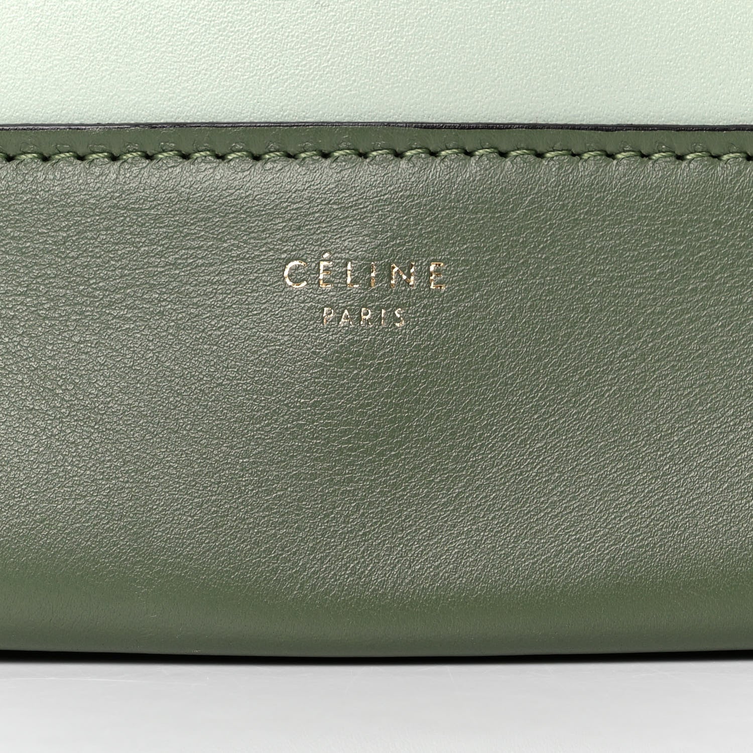 Celine Shiny Smooth Calfskin Medium Frame Shoulder Bag Olive Pastel Green 11 of 12