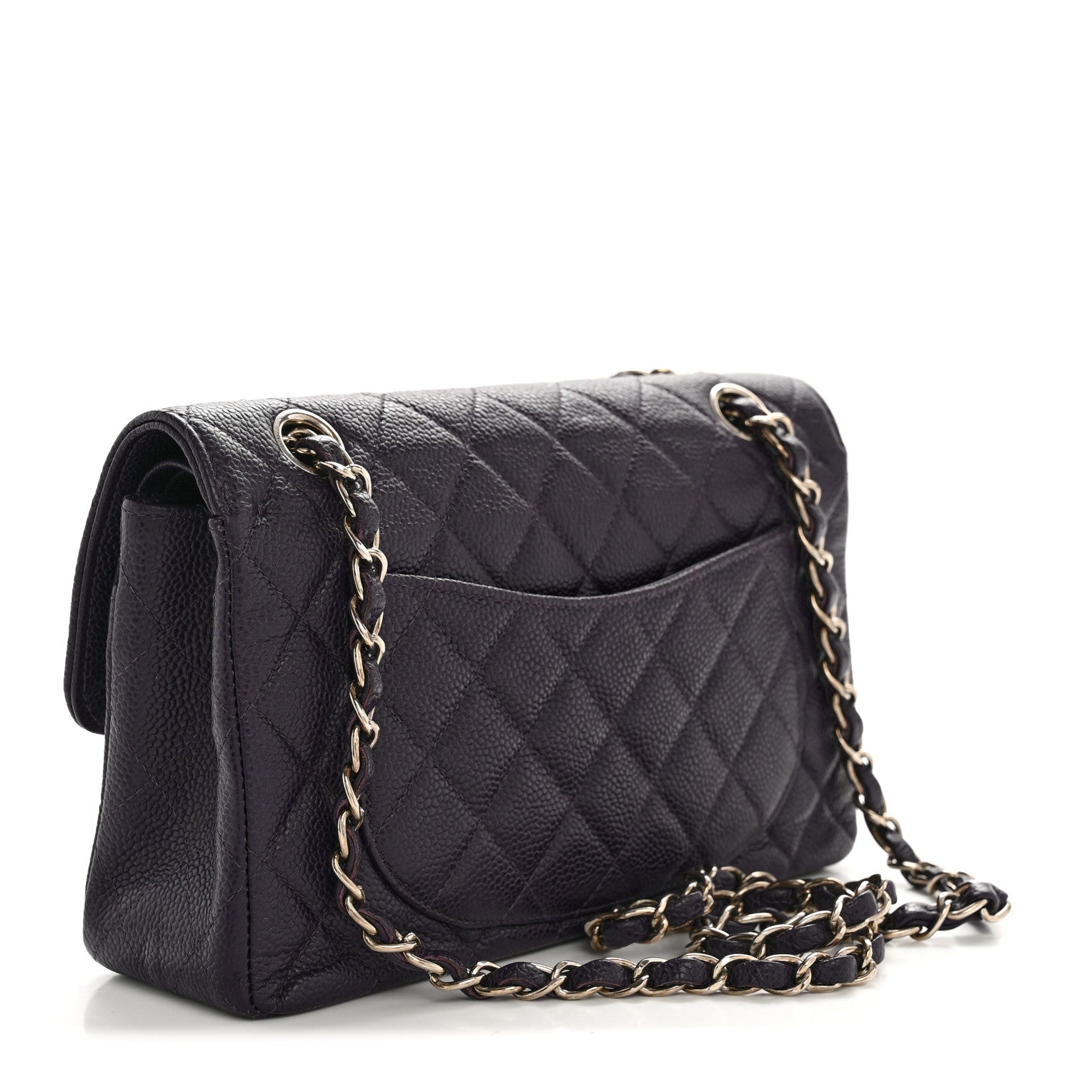 Chanel Caviar Quilted Small Double Flap Dark Purple 3 of 15