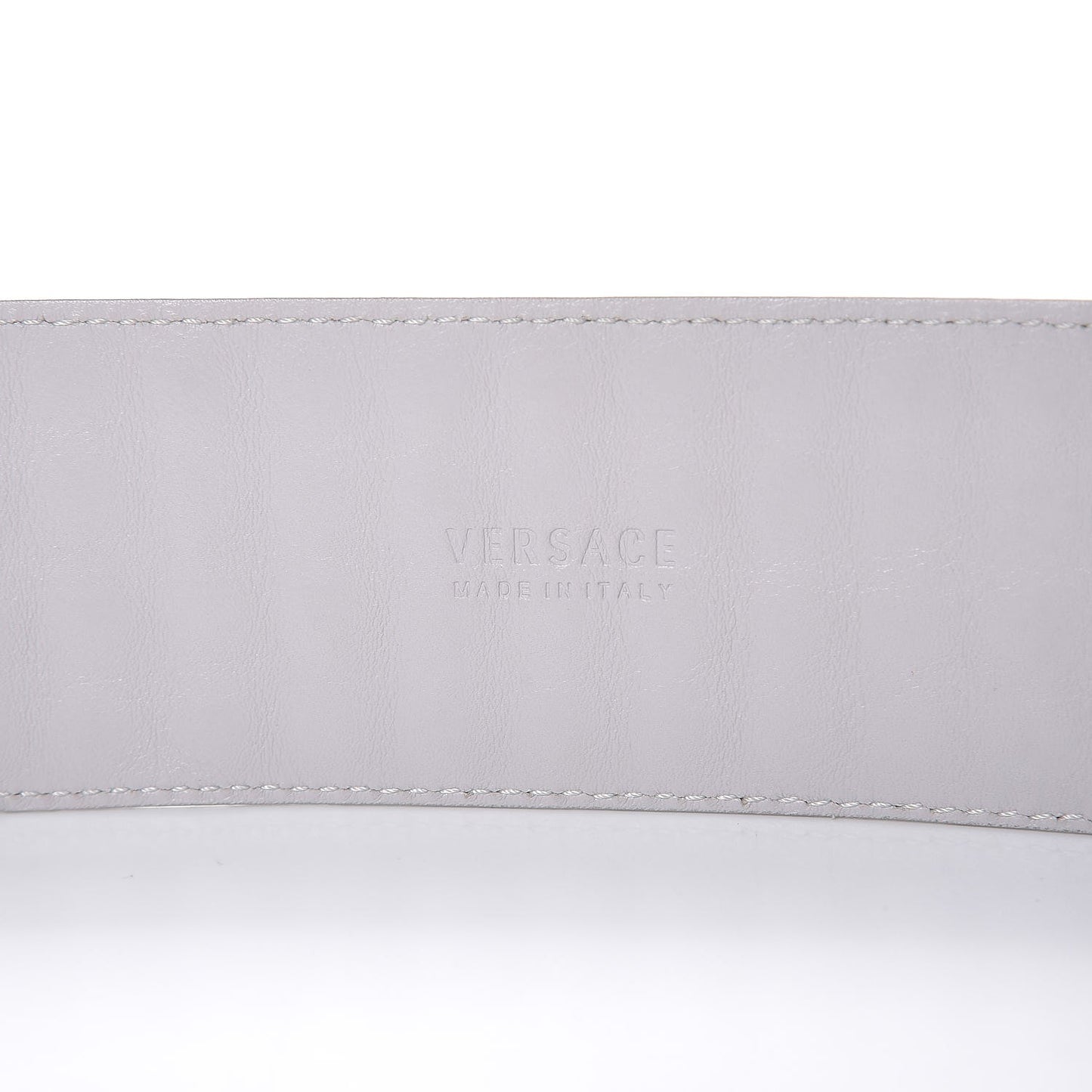 Calfskin Studded Belt 75 30 Light Grey