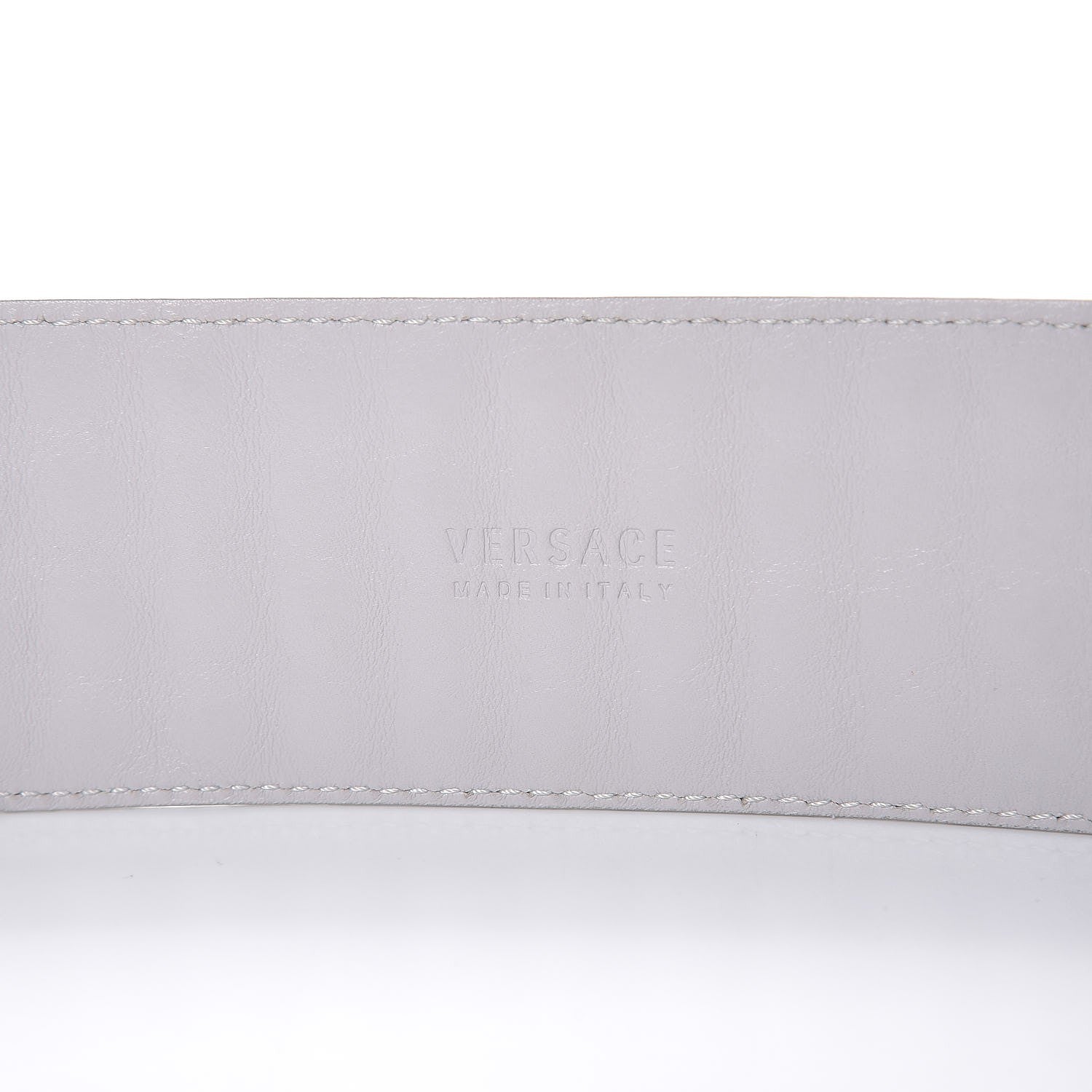 Versace Calfskin Studded Belt 75 30 Light Grey 5 of 6