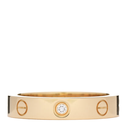 Cartier 18K Yellow Gold Diamond 4mm LOVE Wedding Band Ring 53 6.25 1 of 5