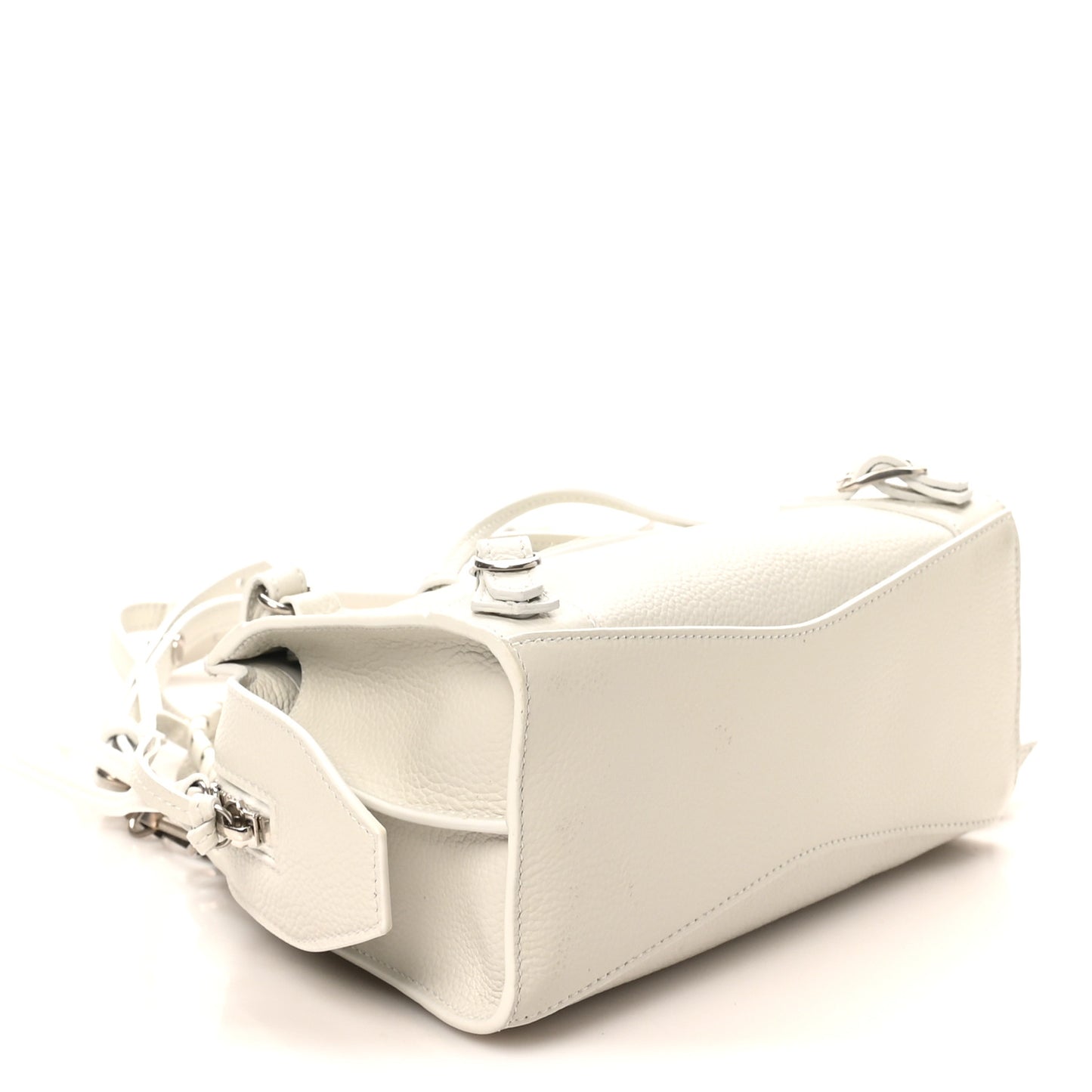 Grained Calfskin Neo Classic Silver Hardware Mini City White