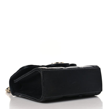 Chanel Lambskin Quilted Top Handle Flap Clutch With Chain Black 3 of 9