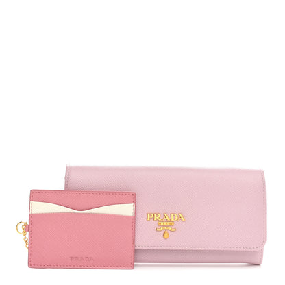 Prada Saffiano Metal Continental Flap Wallet Orchidea 3 of 8