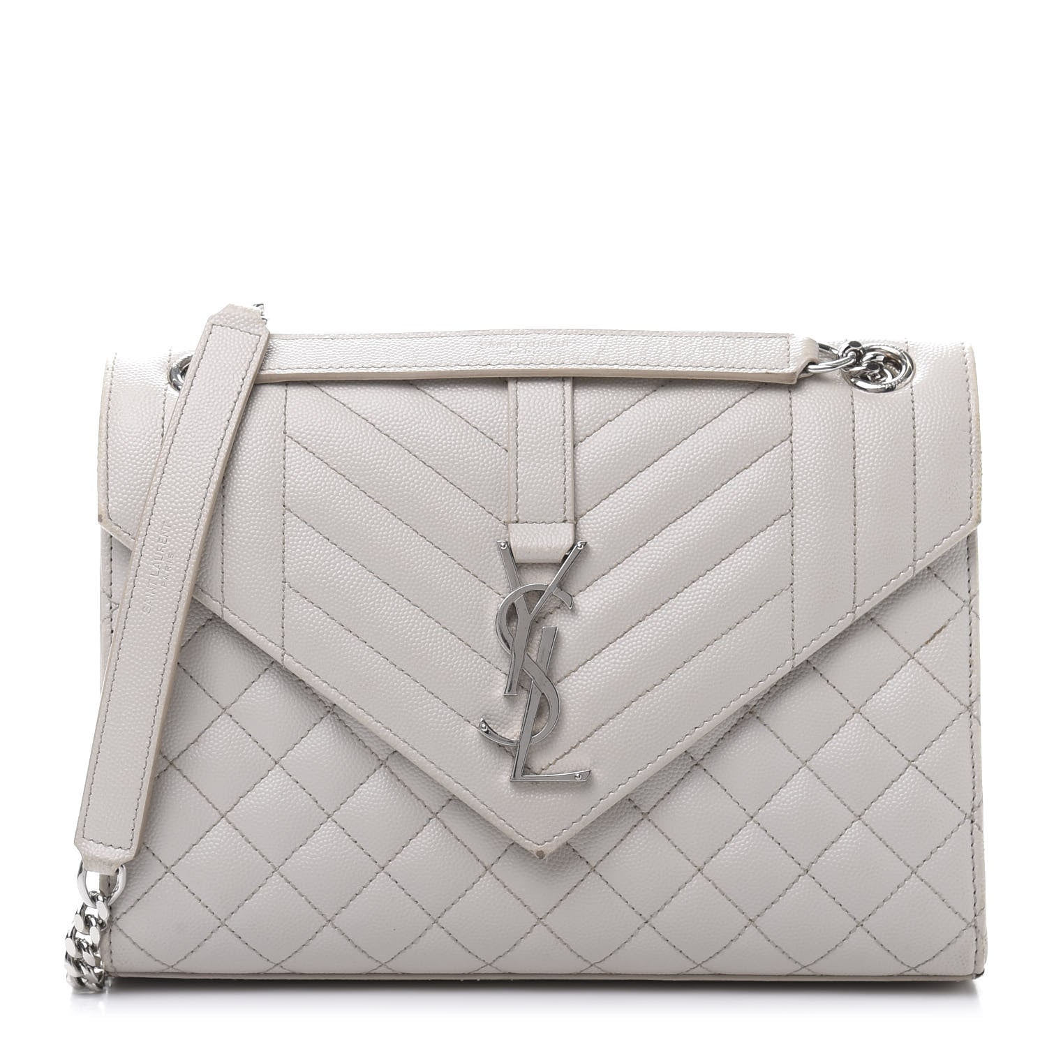 Saint Laurent Grain De Poudre Textured Mixed Matelasse Medium Triquilt Monogram Satchel Porcellana 1 of 13