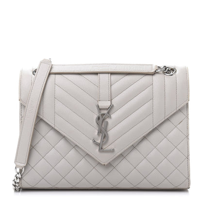 Saint Laurent Grain De Poudre Textured Mixed Matelasse Medium Triquilt Monogram Satchel Porcellana 1 of 13