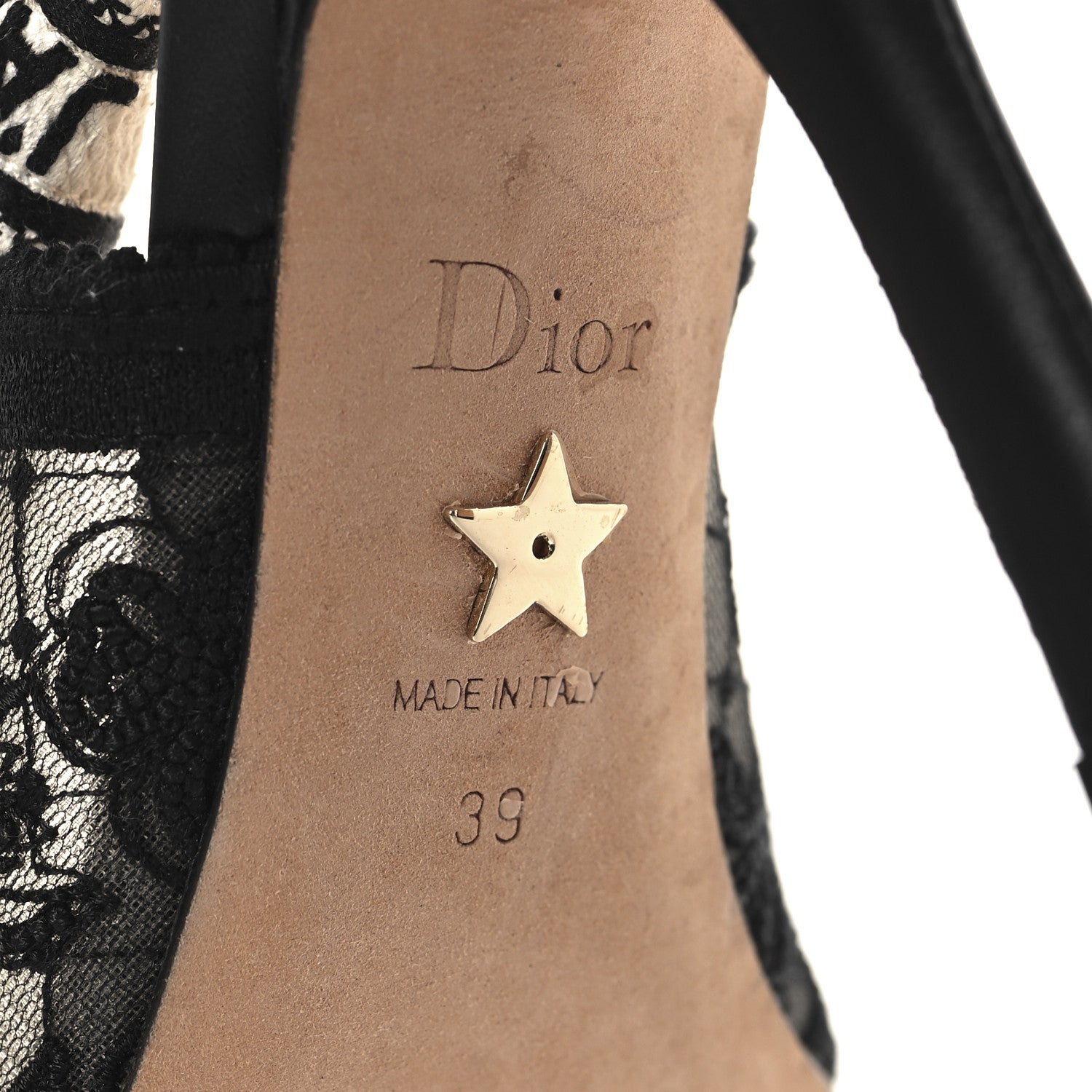 Christian Dior Mesh Butterly Embroidered J'Adior Slingback 100mm Pumps 39 Black 8 of 9
