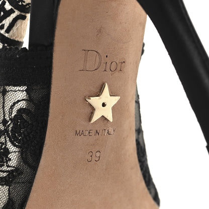 Christian Dior Mesh Butterly Embroidered J'Adior Slingback 100mm Pumps 39 Black 8 of 9