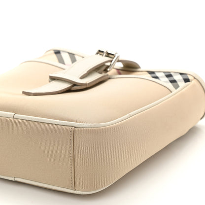 Burberry Canvas Haymarket Check Messenger Bag Beige 7 of 7