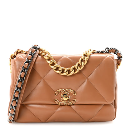 Chanel Lambskin Quilted Medium Chanel 19 Flap Brown 1 of 10
