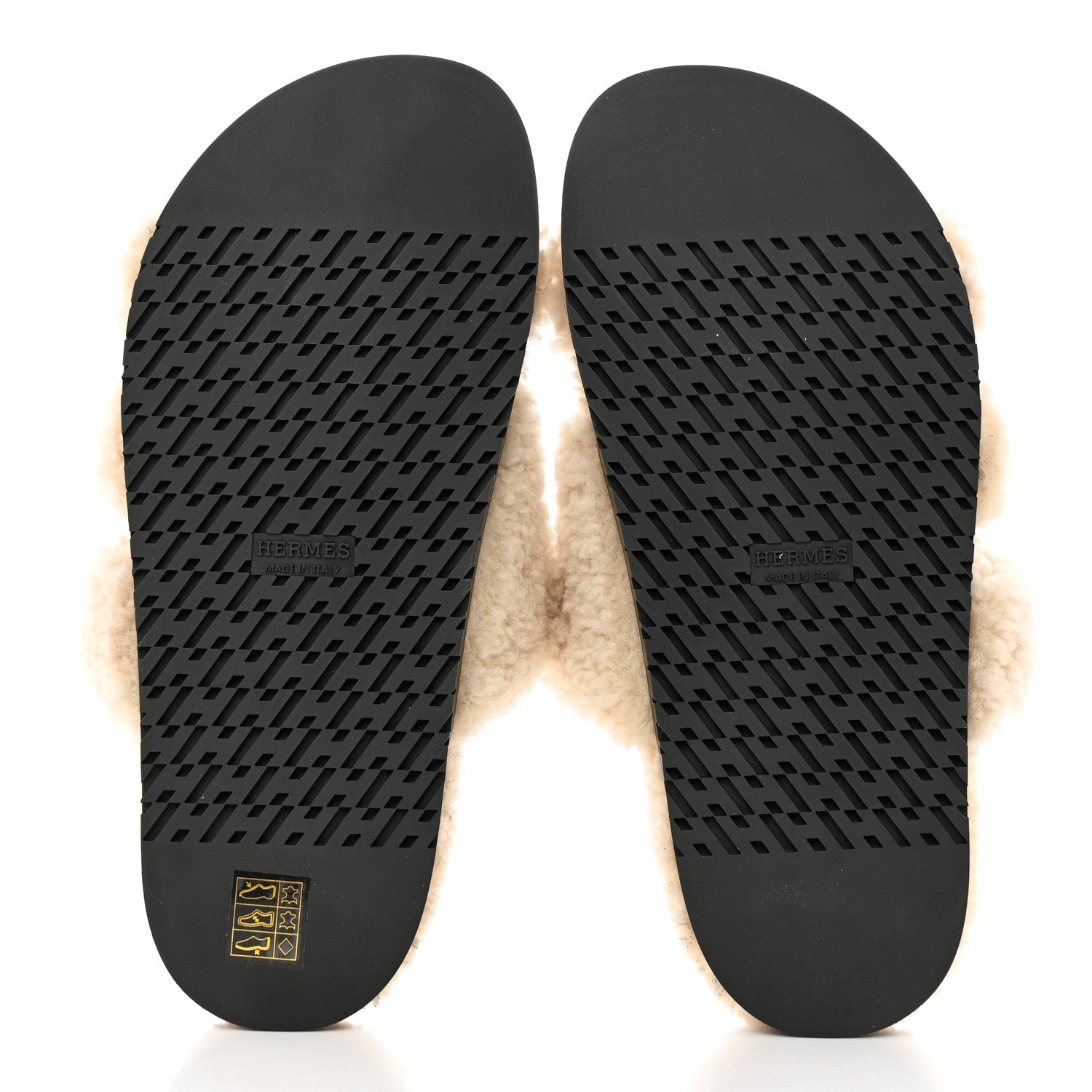 Hermes Woolskin Womens Chypre Sandals 38 Ecru 5 of 9