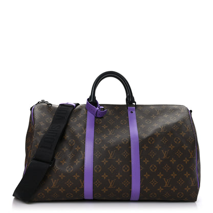 Louis Vuitton Monogram Macassar LV Colormania Keepall Bandouliere 50 Purple 1 of 10