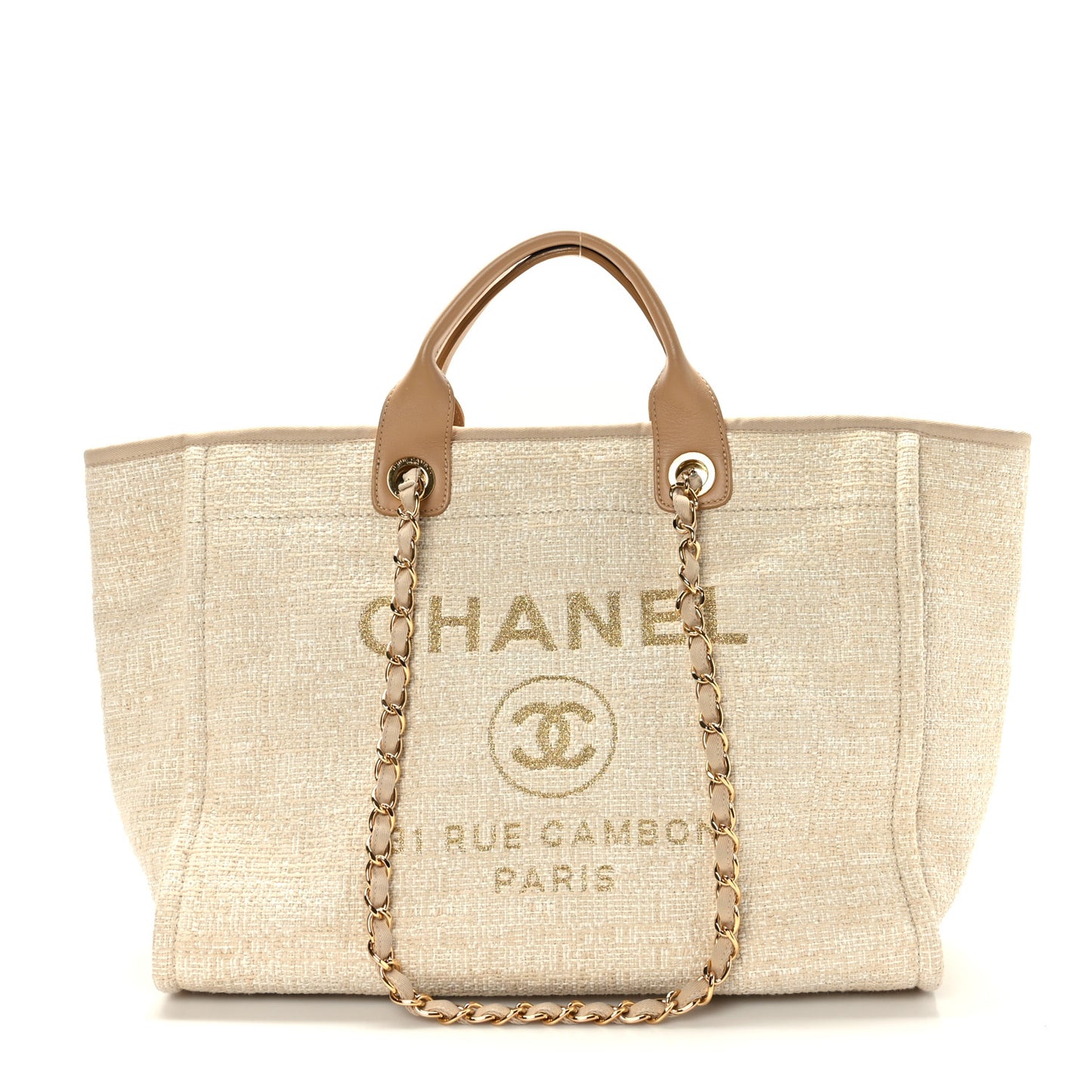 Canvas Medium Deauville Tote Light Beige