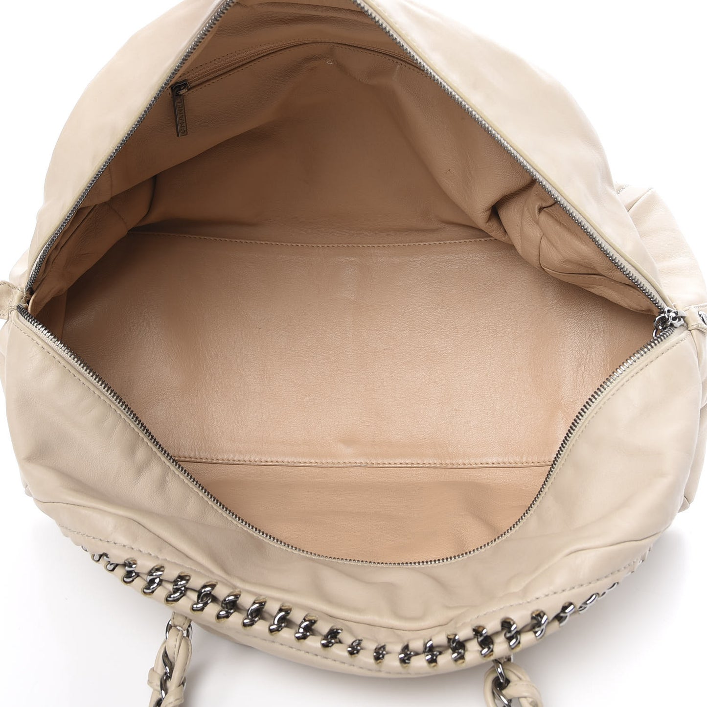 Smooth Calfskin Large Luxe Ligne Bowler Light Beige