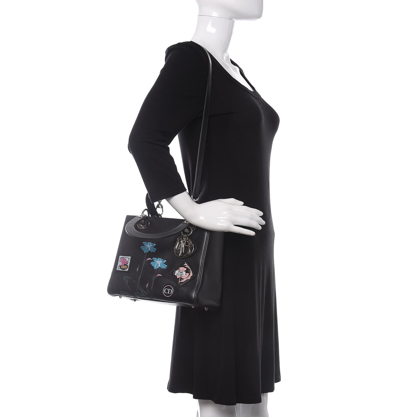 Calfskin Paradise Medium Lady Dior Black