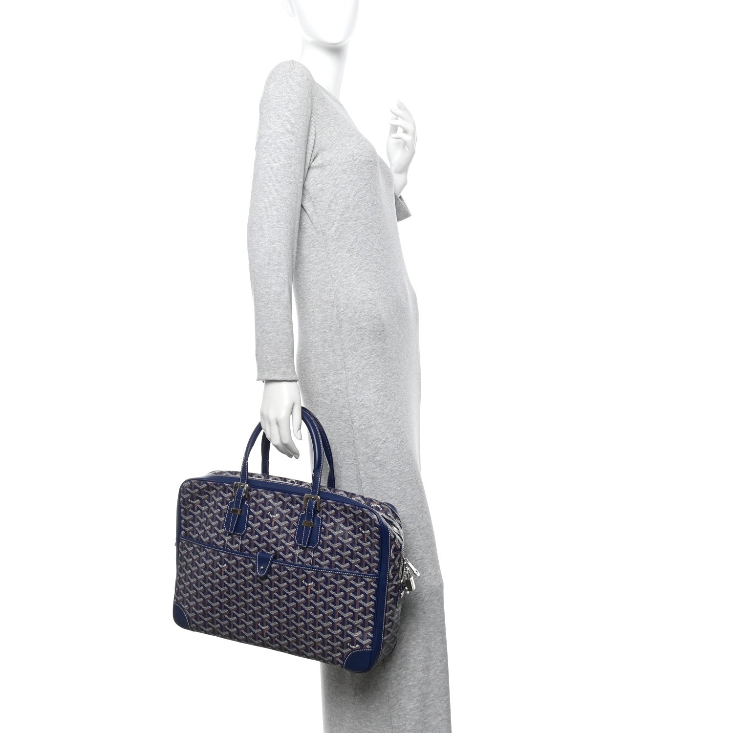 Goyard Goyardine Ambassade MM Briefcase Navy 3 of 17
