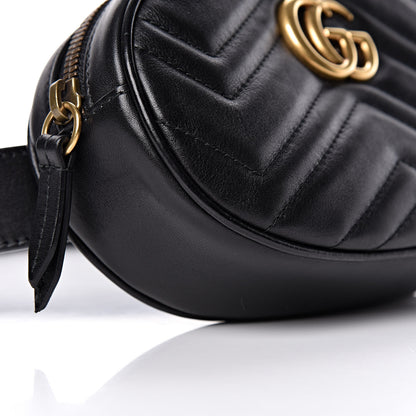 Gucci Calfskin Matelasse GG Marmont Belt Bag 75 30 Black 9 of 10