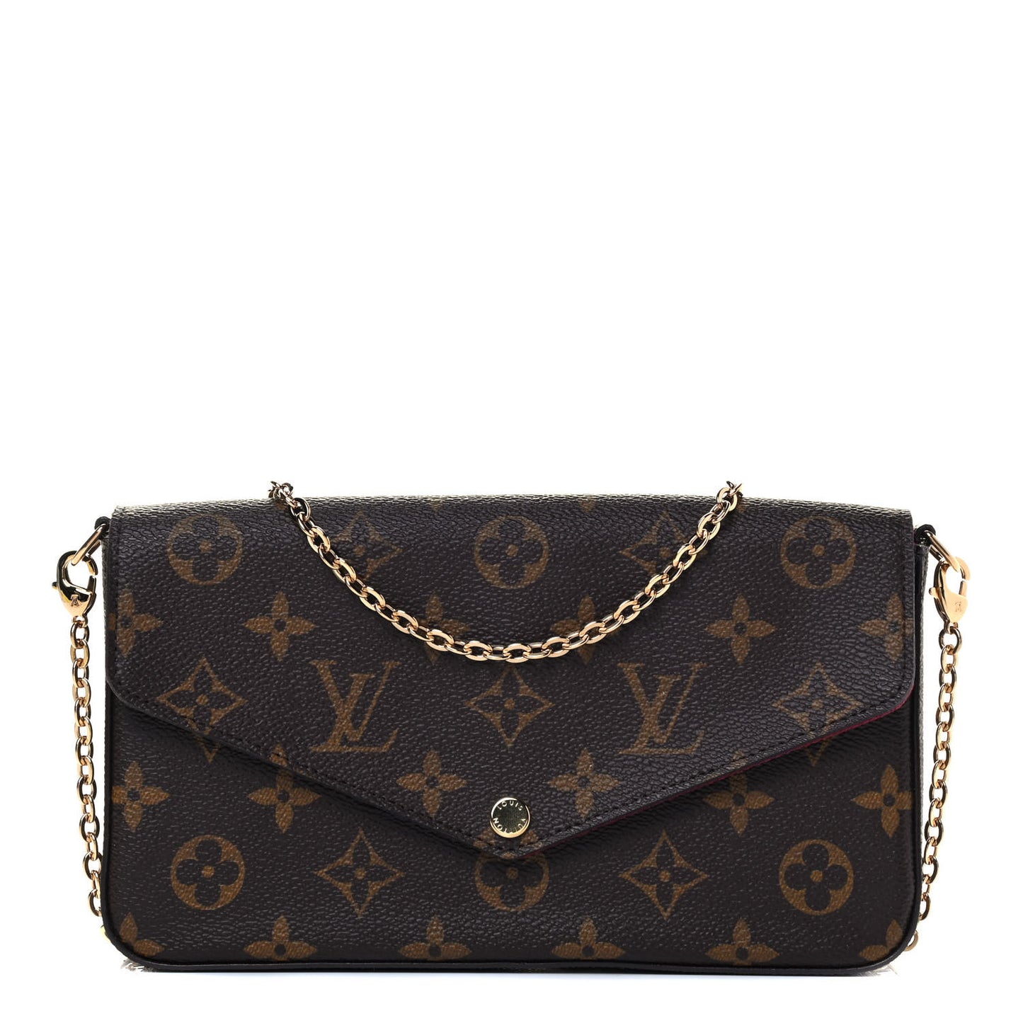 Monogram Pochette Felicie Chain Wallet Fuchsia