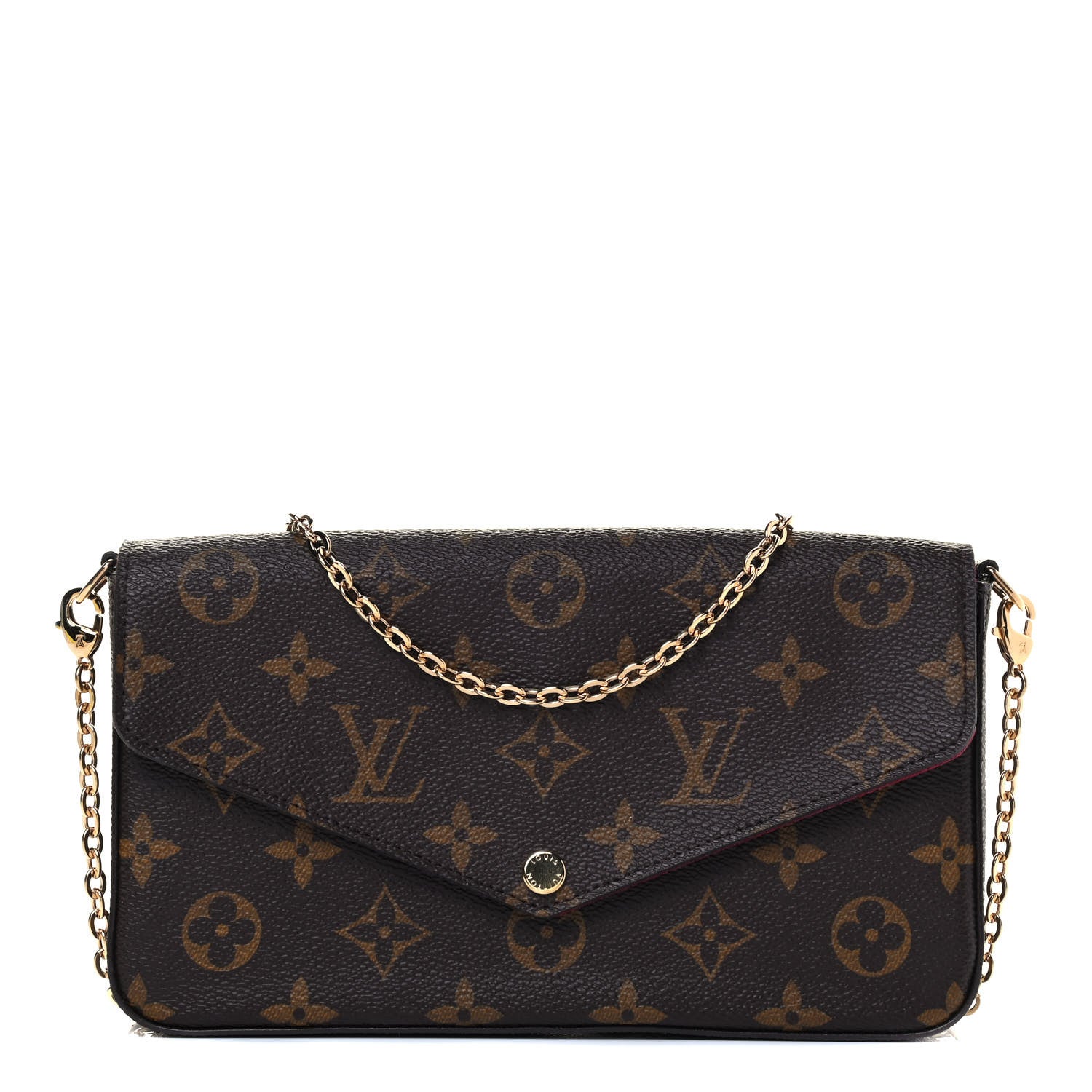 Louis Vuitton Monogram Pochette Felicie Chain Wallet Fuchsia 1 of 6