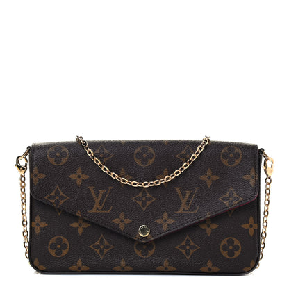 Louis Vuitton Monogram Pochette Felicie Chain Wallet Fuchsia 1 of 6
