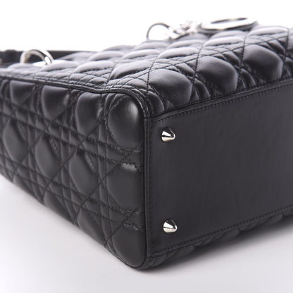 Christian Dior Lambskin Cannage Medium Lady Dior Black 10 of 11
