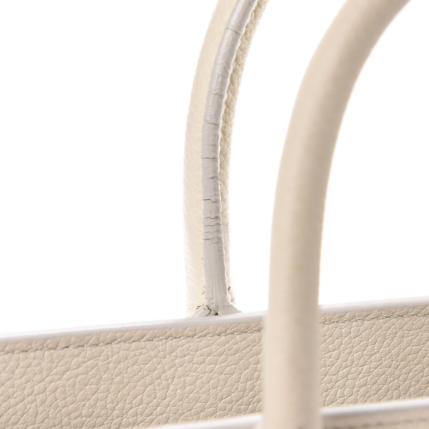 Grained Calfskin Nano Sac de Jour Dove White