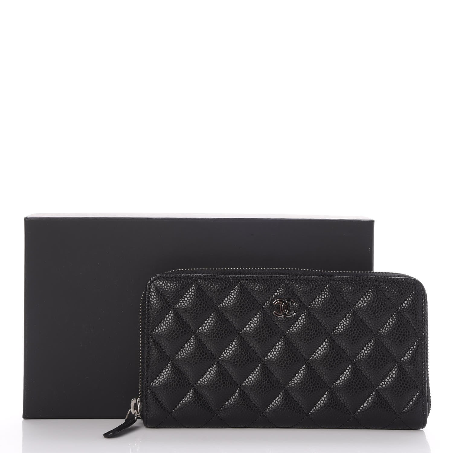 Chanel Caviar Quilted Large Gusset Zip Around Wallet Black 9 of 9