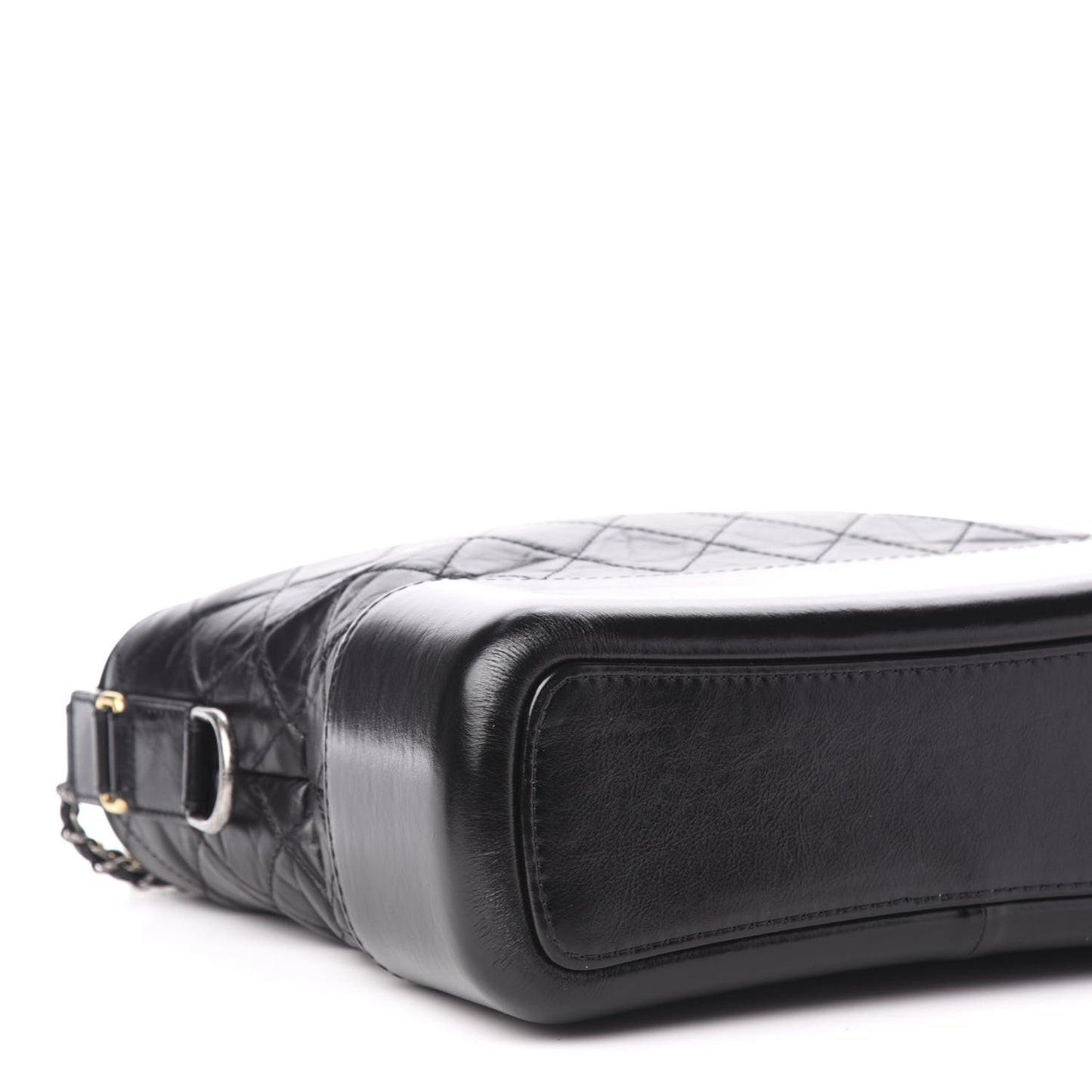 Aged Calfskin Quilted Medium Gabrielle Hobo Black