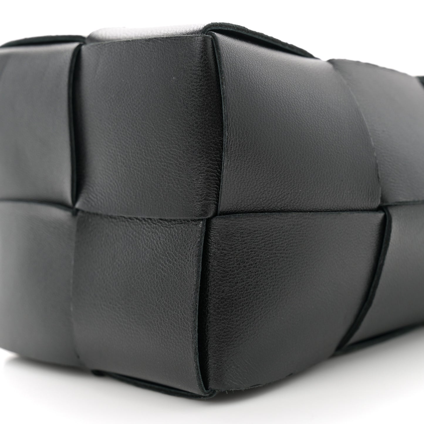Nappa Maxi Intrecciato Mini Cassette Bucket Bag Black