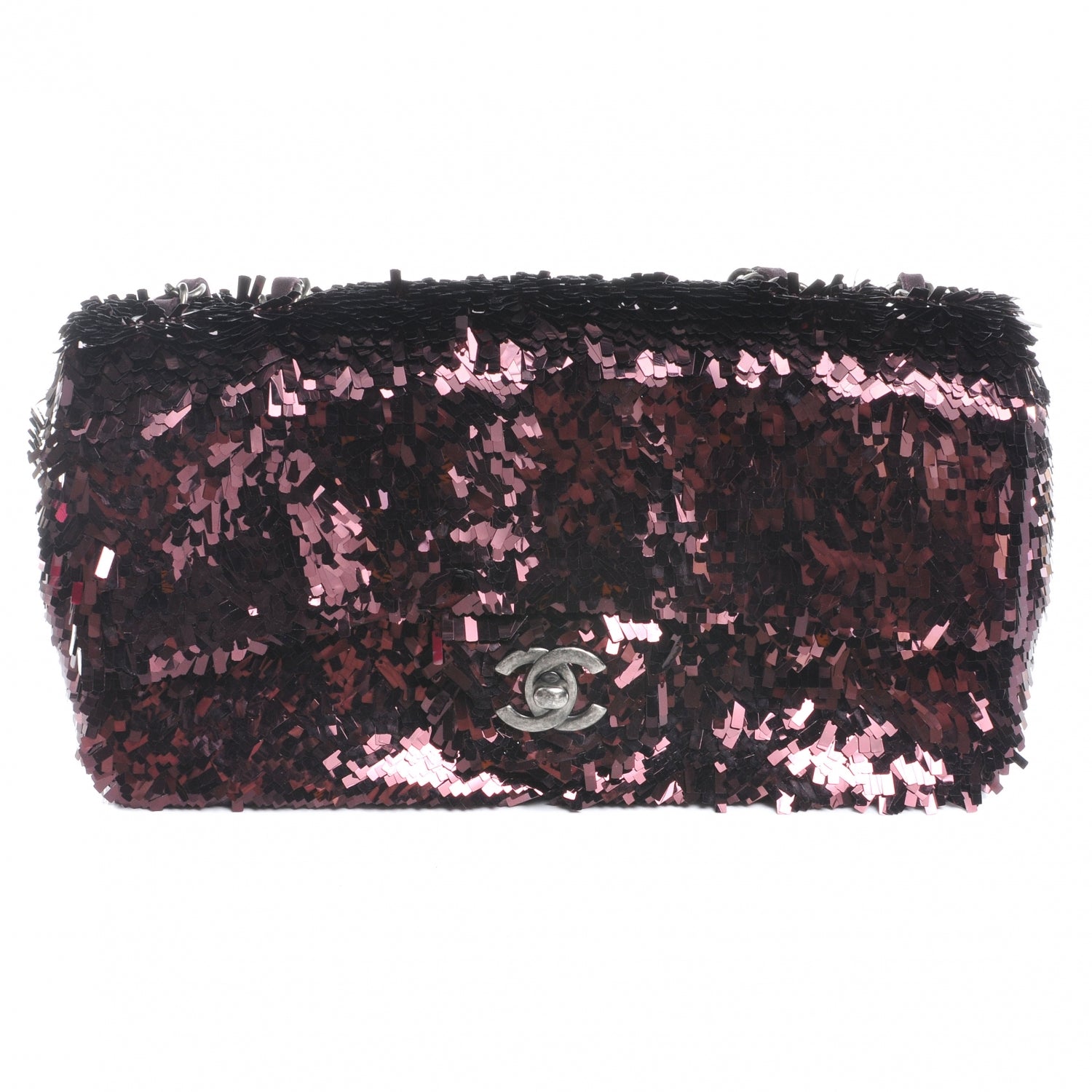 Chanel Sequin Embroidered Medium Flap Bordeaux 1 of 9