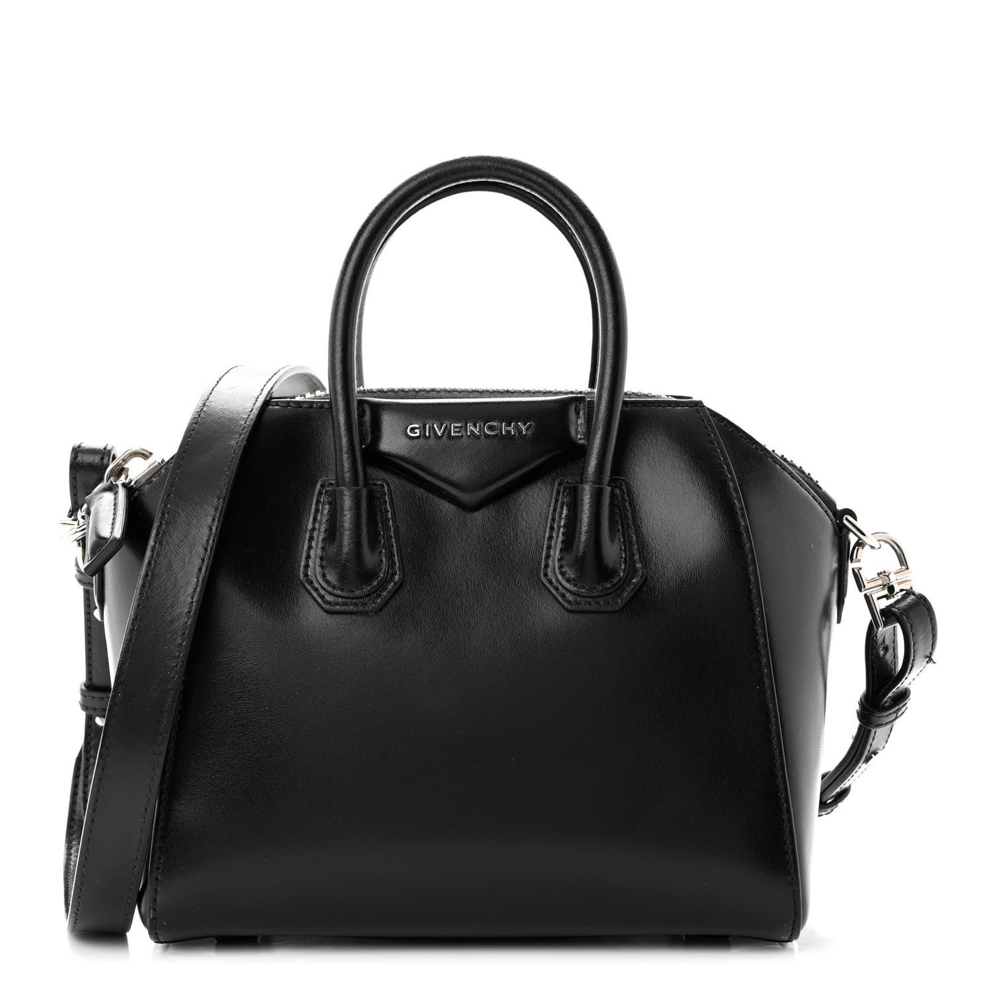 Shiny Lord Calfskin Mini Antigona Black