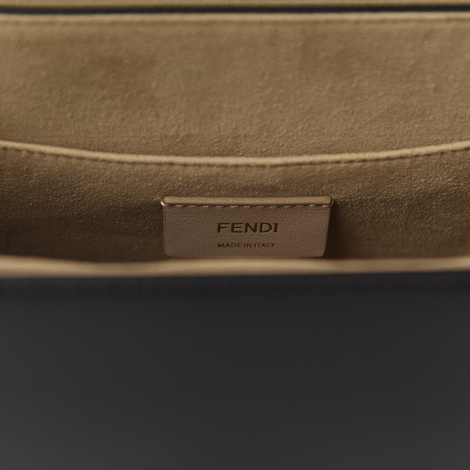 Fendi Vitello Liberty Bi-Color FF 1974 Embossed Kan U Shoulder Bag Black Maya 8 of 10