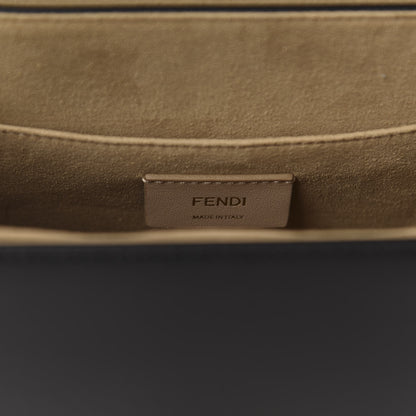 Fendi Vitello Liberty Bi-Color FF 1974 Embossed Kan U Shoulder Bag Black Maya 8 of 10