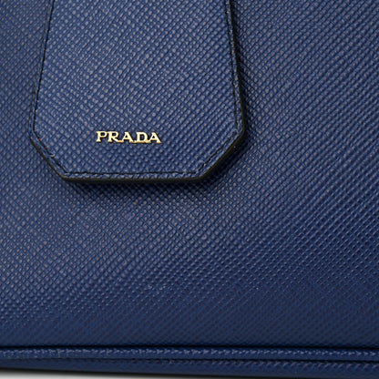 Prada Saffiano Cuir Large Double Bag Bleuette 12 of 13