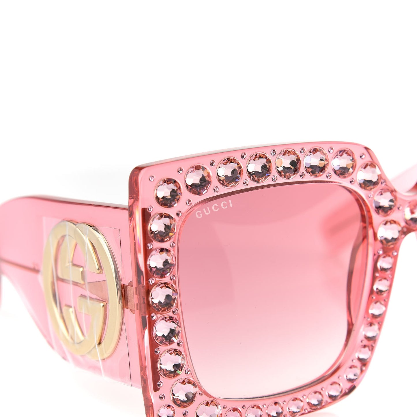 Acetate Crystal Oversize Sunglasses GG0145S Pink