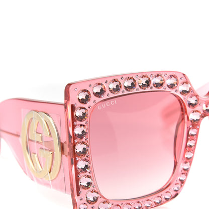 Gucci Acetate Crystal Oversize Sunglasses GG0145S Pink 7 of 7